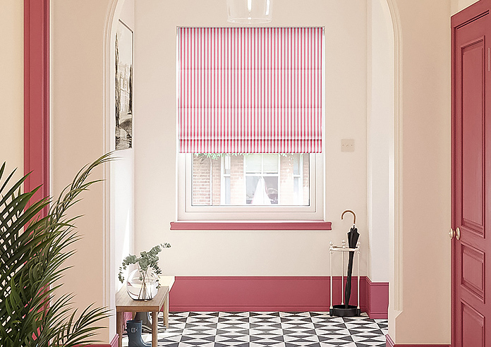 Lace Stripes, Lipstick Pink - Roman Blind - Image 3